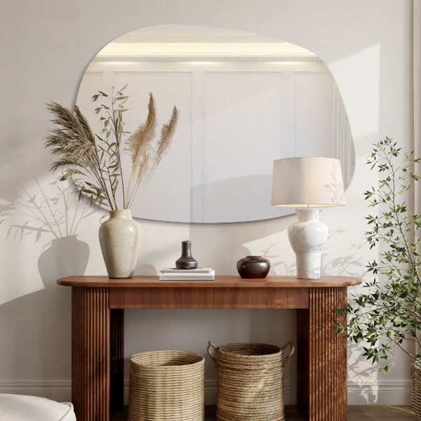 Irregular mirror splash shaped 19x13 in (49x34 cm)