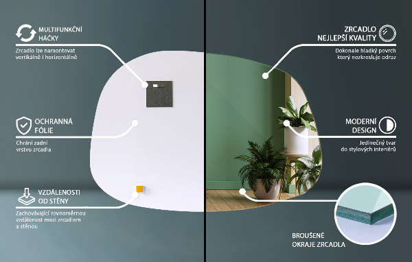 Irregular mirror splash shaped 36x26 in (91x66 cm)
