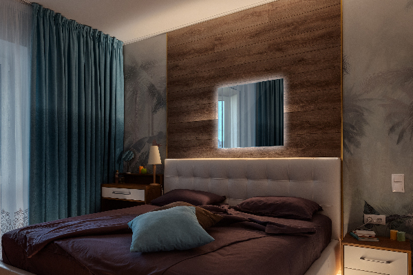 Rectangle mirror with lights 50x50 cm