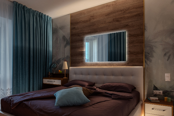 Rectangular led mirror without frame 60x40 cm