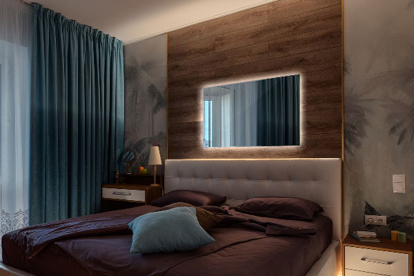 Rectangular illuminated mirror 80x60 cm