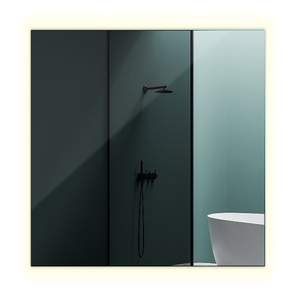 Rectangular bathroom mirror with lights 50x50 cm