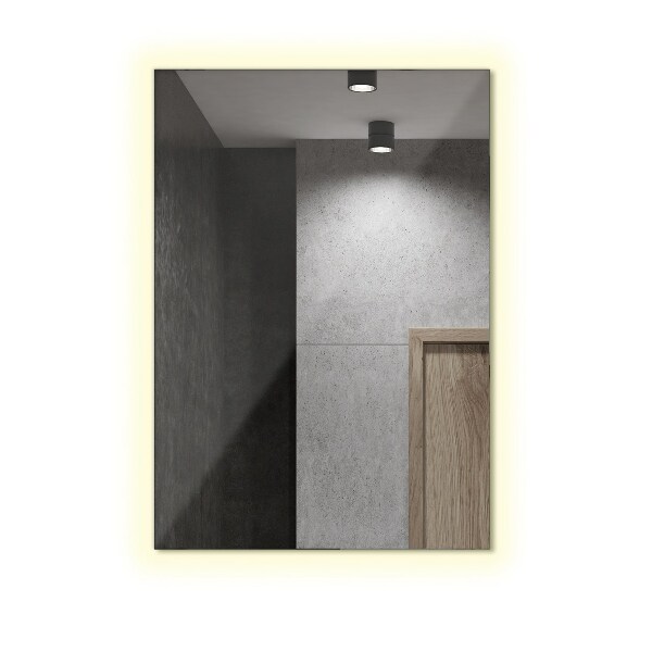 Rectangle illuminated bathroom wall mirror 80x60 cm