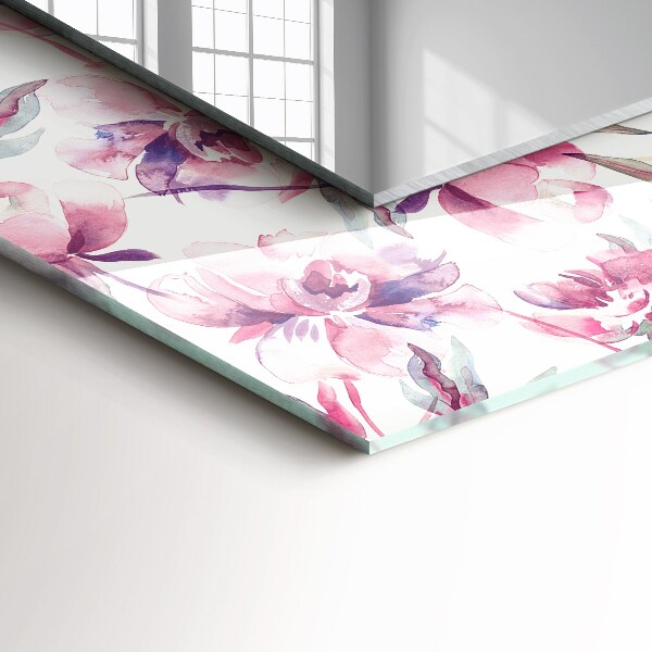 Wall mirror design Purple flower motifs