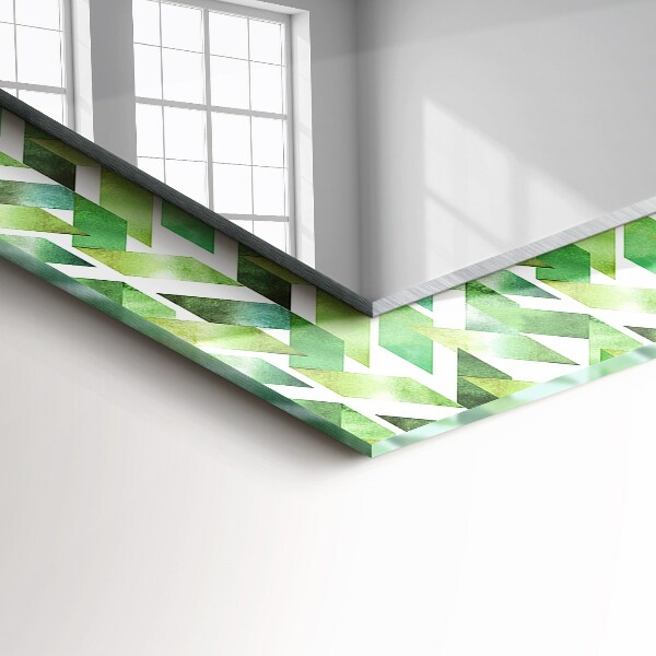 Wall mirror decor Green geometric pattern