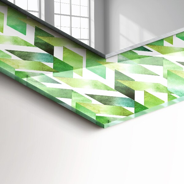 Wall mirror decor Green geometric pattern