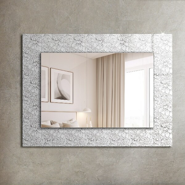 Wall mirror design Monochrome floral pattern