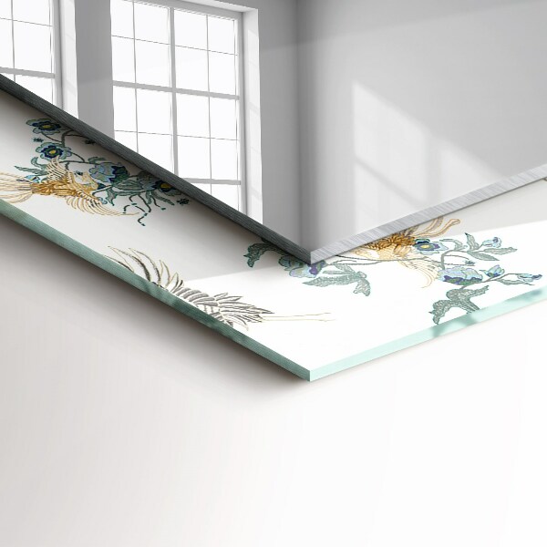 Decorative mirror Birds and flowers