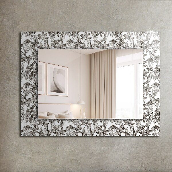Printed mirror Leaves and flowers