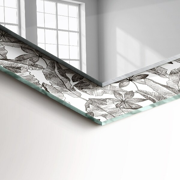 Printed mirror Leaves and flowers