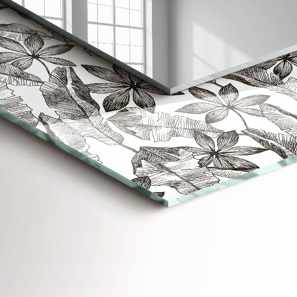 Printed mirror Leaves and flowers