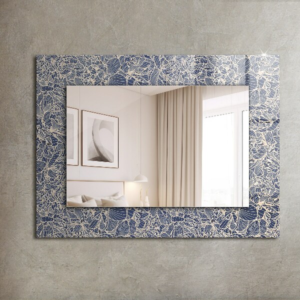 Wall mirror decor Floral pattern on fabric
