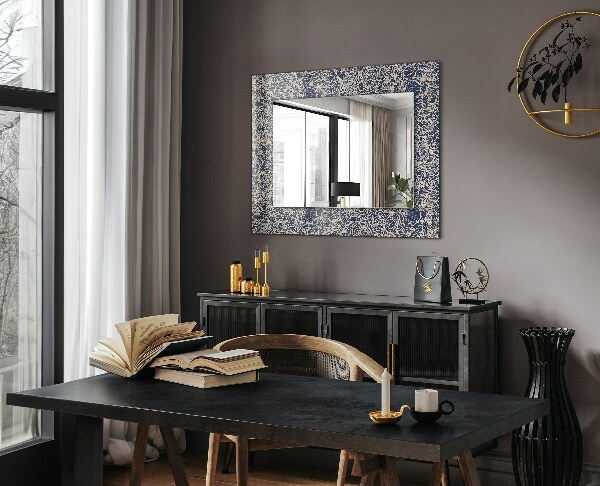 Wall mirror decor Floral pattern on fabric