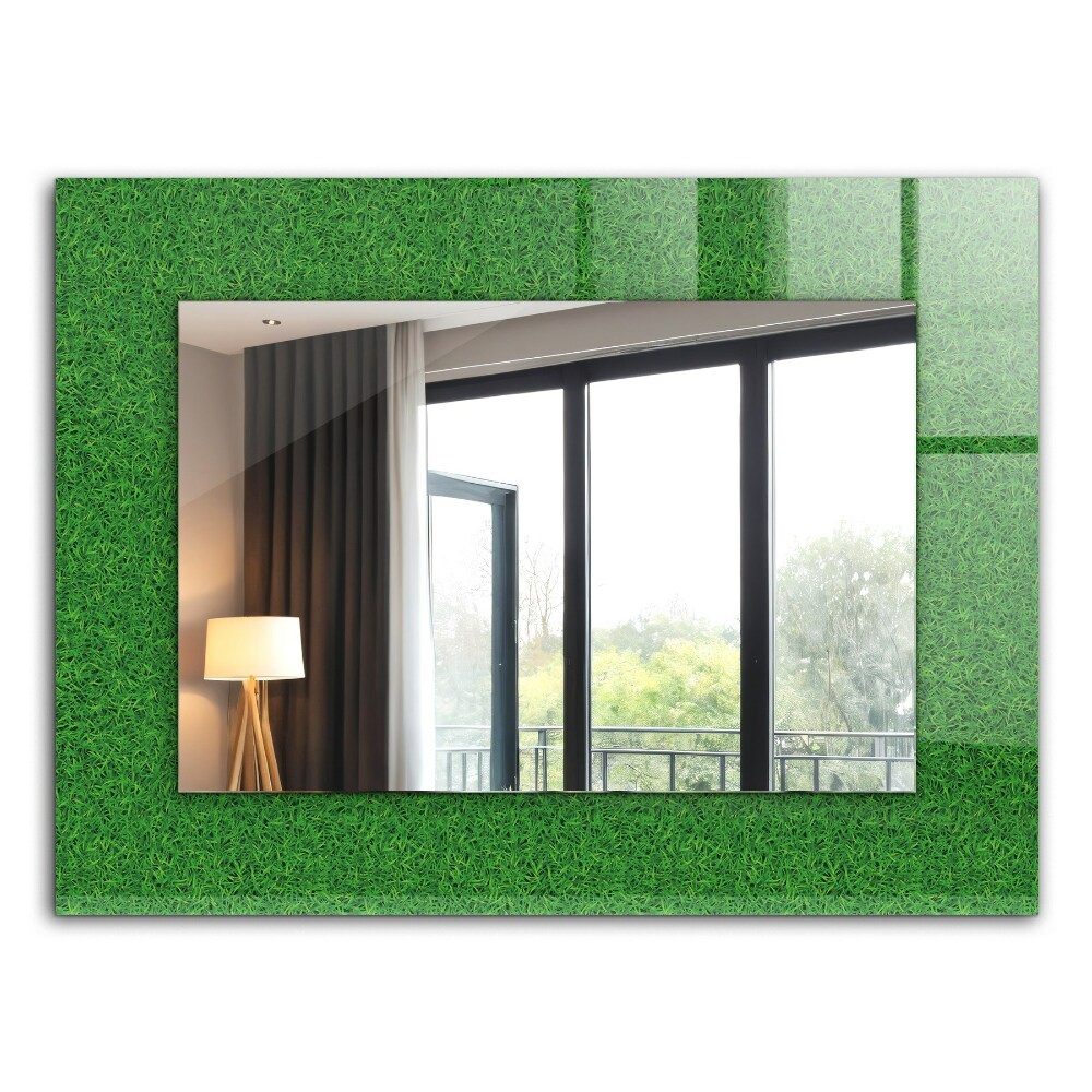 Mirror frame with print Green grass