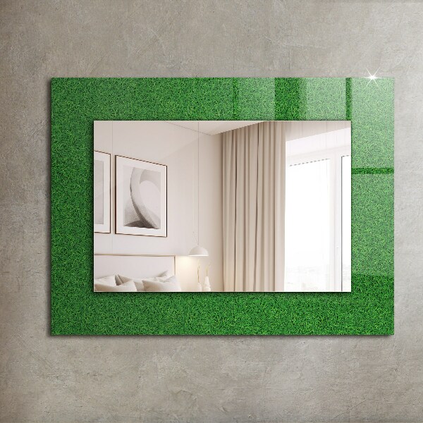 Mirror frame with print Green grass