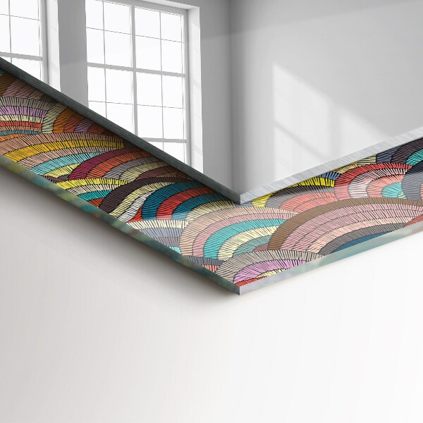 Wall mirror design Coloured arches Waves