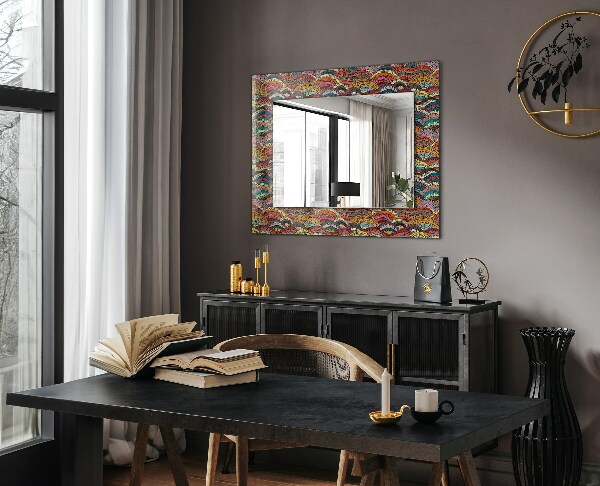 Wall mirror design Coloured arches Waves