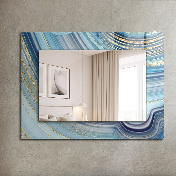 Decorative mirror Blue abstract waves