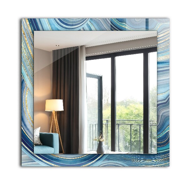 Decorative mirror Blue abstract waves