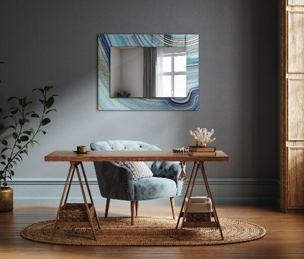 Decorative mirror Blue abstract waves