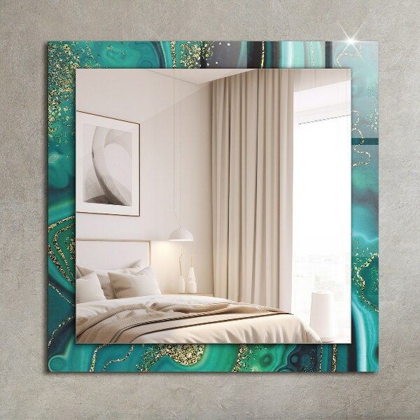 Printed mirror Green abstract texture
