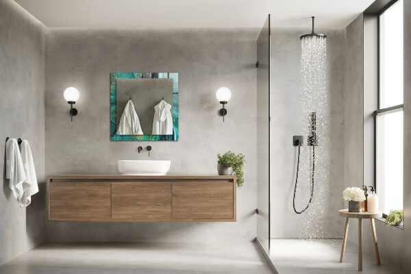 Printed mirror Green abstract texture