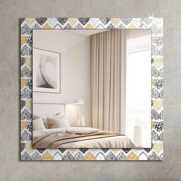 Mirror frame with print Coloured hearts