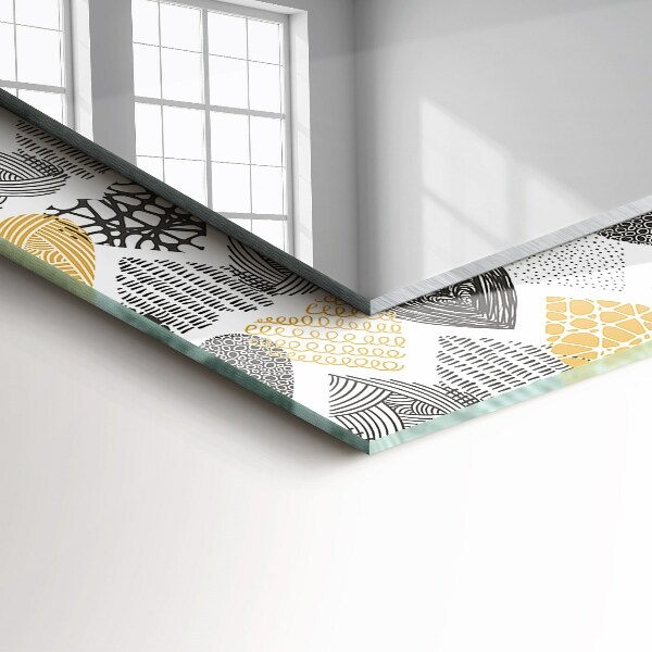 Mirror frame with print Coloured hearts