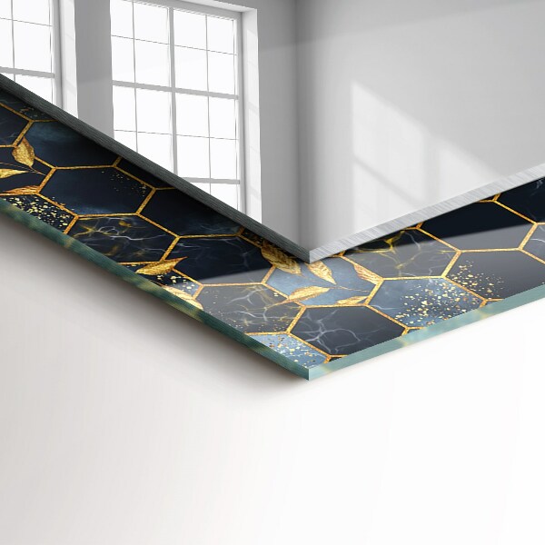 Printed mirror Hexagonal leaves