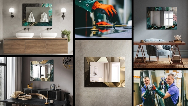 Wall mirror design Abstract marble