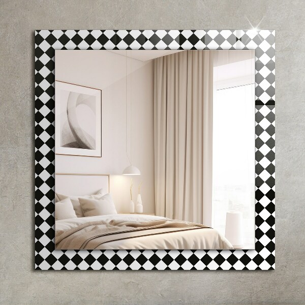 Wall mirror decor Black and white chess board