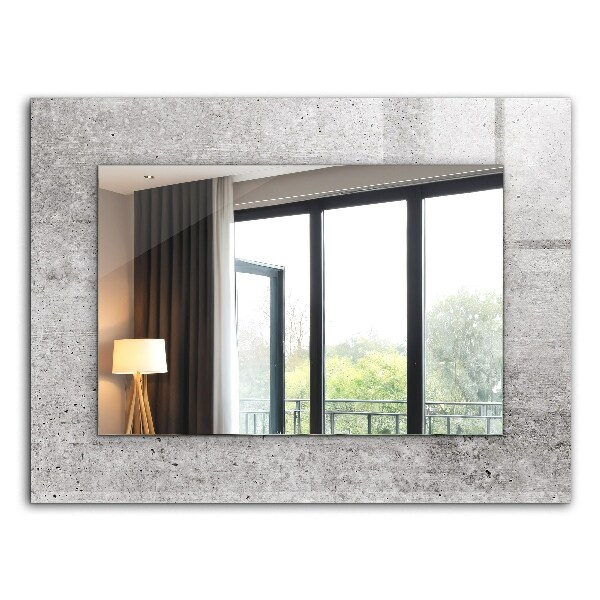 Mirror frame with print Cement wall texture