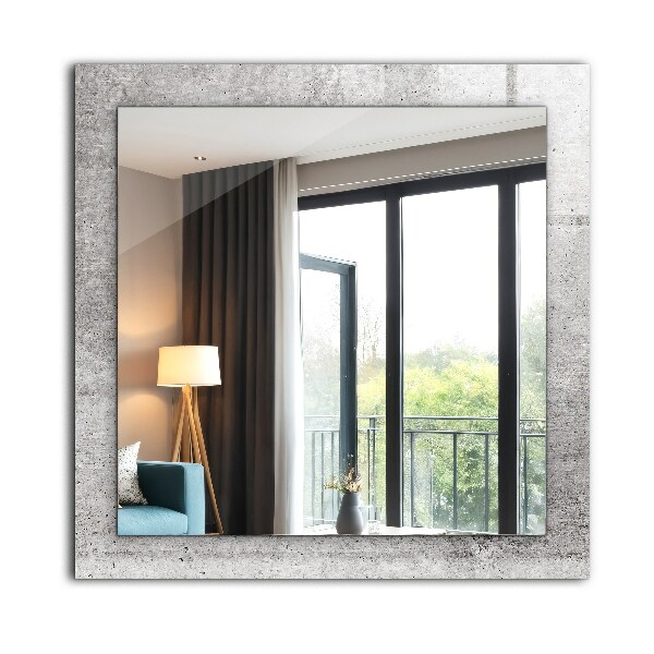 Mirror frame with print Cement wall texture