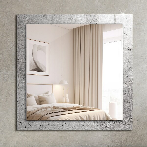 Mirror frame with print Cement wall texture