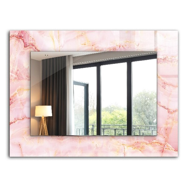 Wall mirror decor Pink marble pattern