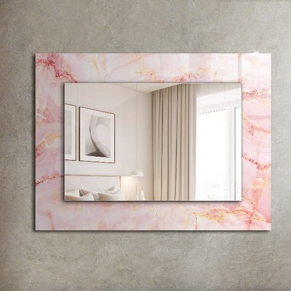 Wall mirror decor Pink marble pattern