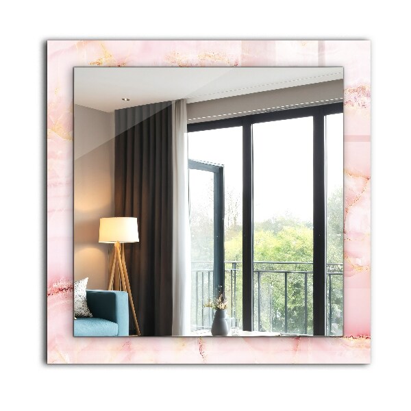 Wall mirror decor Pink marble pattern