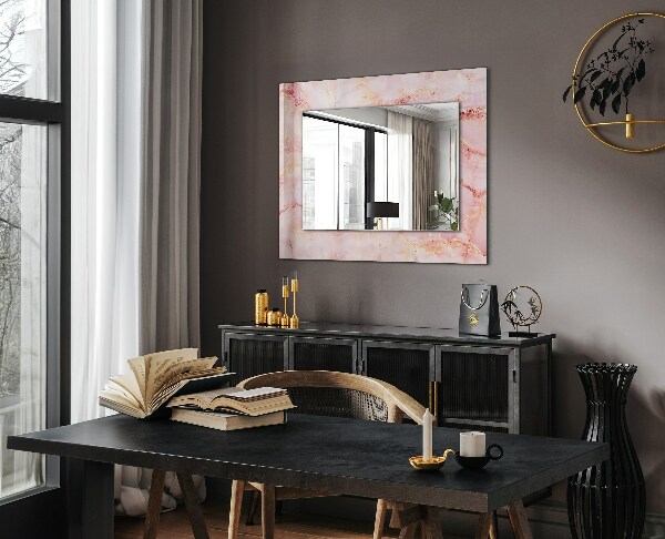 Wall mirror decor Pink marble pattern