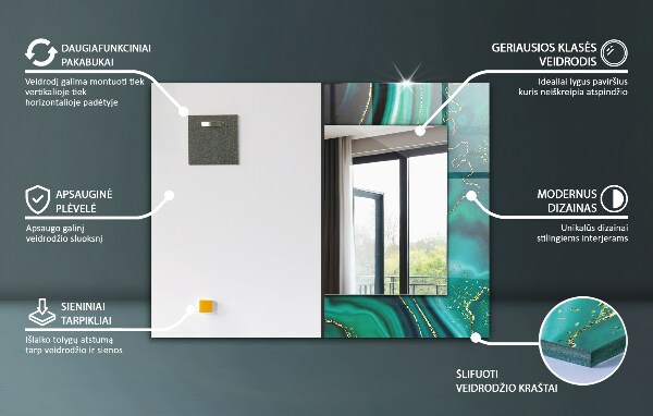 Wall mirror decor Abstract geometric shapes