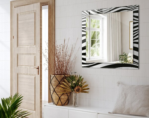 Printed mirror Black and white waves