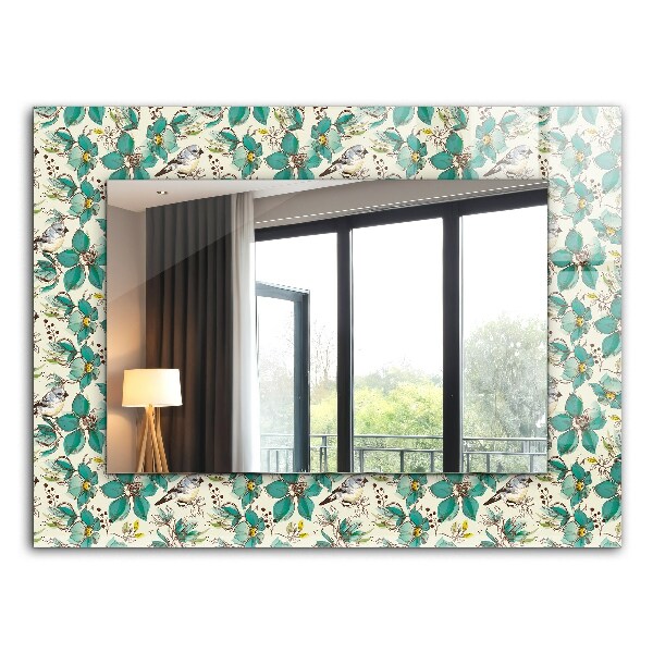 Wall mirror design Birds and flowers