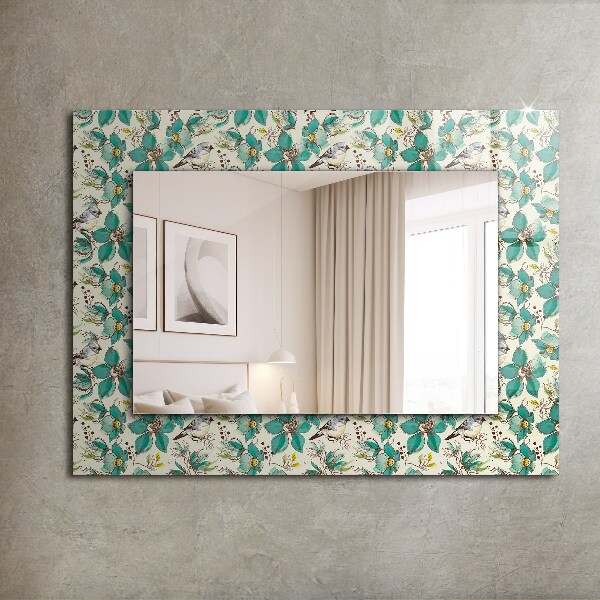 Wall mirror design Birds and flowers