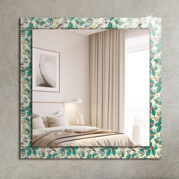 Wall mirror design Birds and flowers