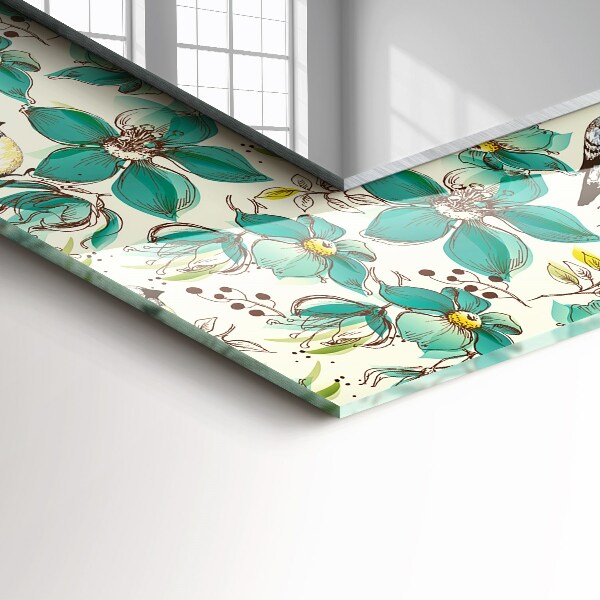 Wall mirror design Birds and flowers