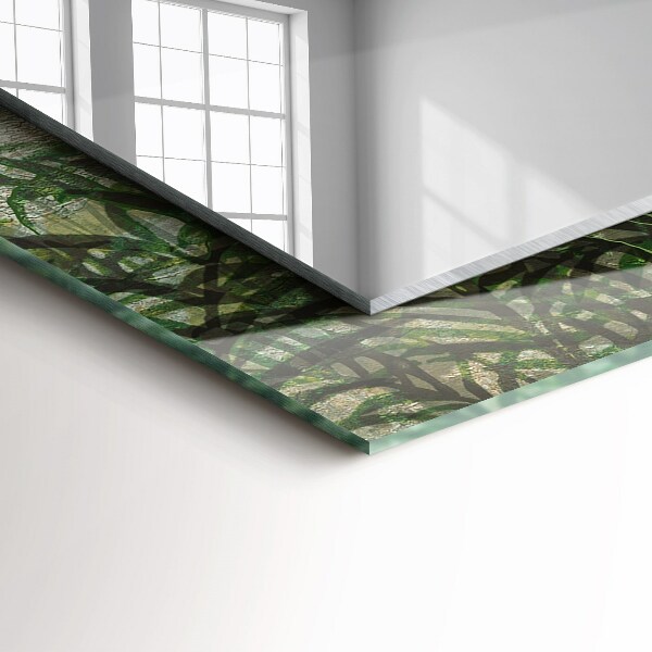 Mirror frame with print Green fern leaves