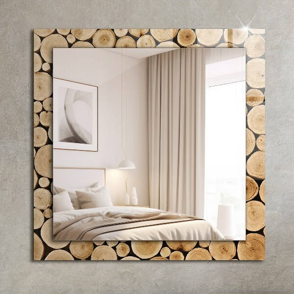 Wall mirror design Cross section of tree trunks