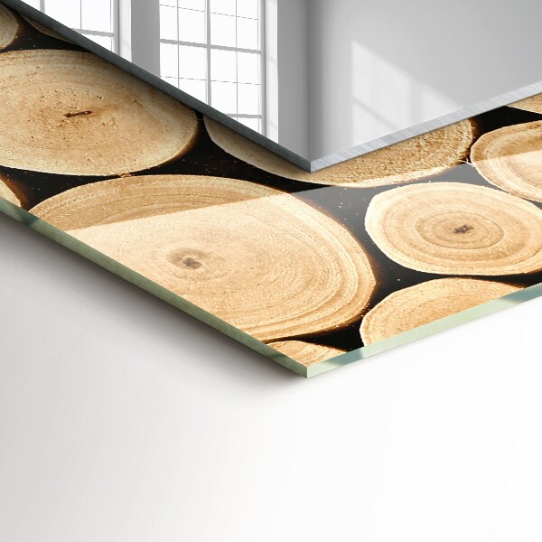 Wall mirror design Cross section of tree trunks