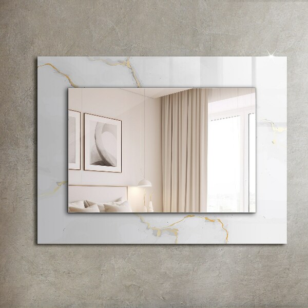 Printed mirror White marble motifs