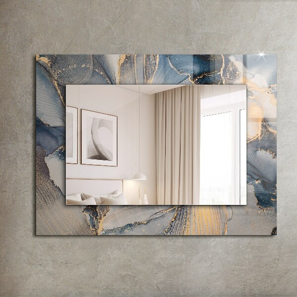 Wall mirror decor Blue abstract art