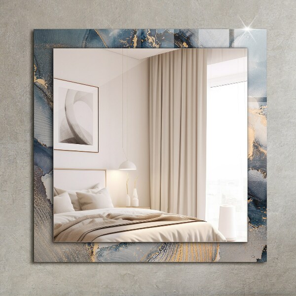 Wall mirror decor Blue abstract art